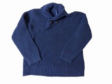 Janie and Jack Boys Navy Fisherman Knit Turtleneck Sweater Size 5
