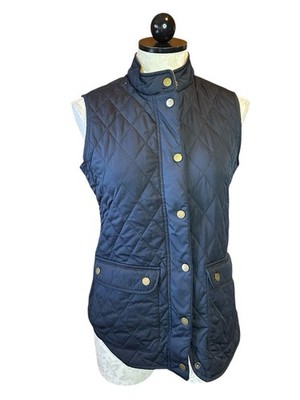 J. McLAUGHLIN Passo Vest Navy Blue Womens Sz S Full Zip Pockets Quilted