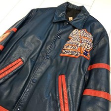 70's vintage clothes! Ice Hockey Chions All Leather Stadium Jacket