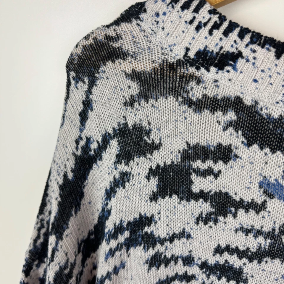 Suéter Tejido Abstracto Nic + Zoe Talla XL Cuello en V Pullover Artístico Ecléctico Boho Chic Foto 3 de 4