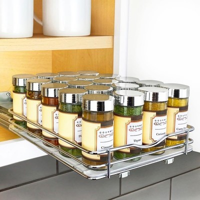 Lynk Professional 8'' Wide Slide Out Spice Rack Upper Cabinet Organizer