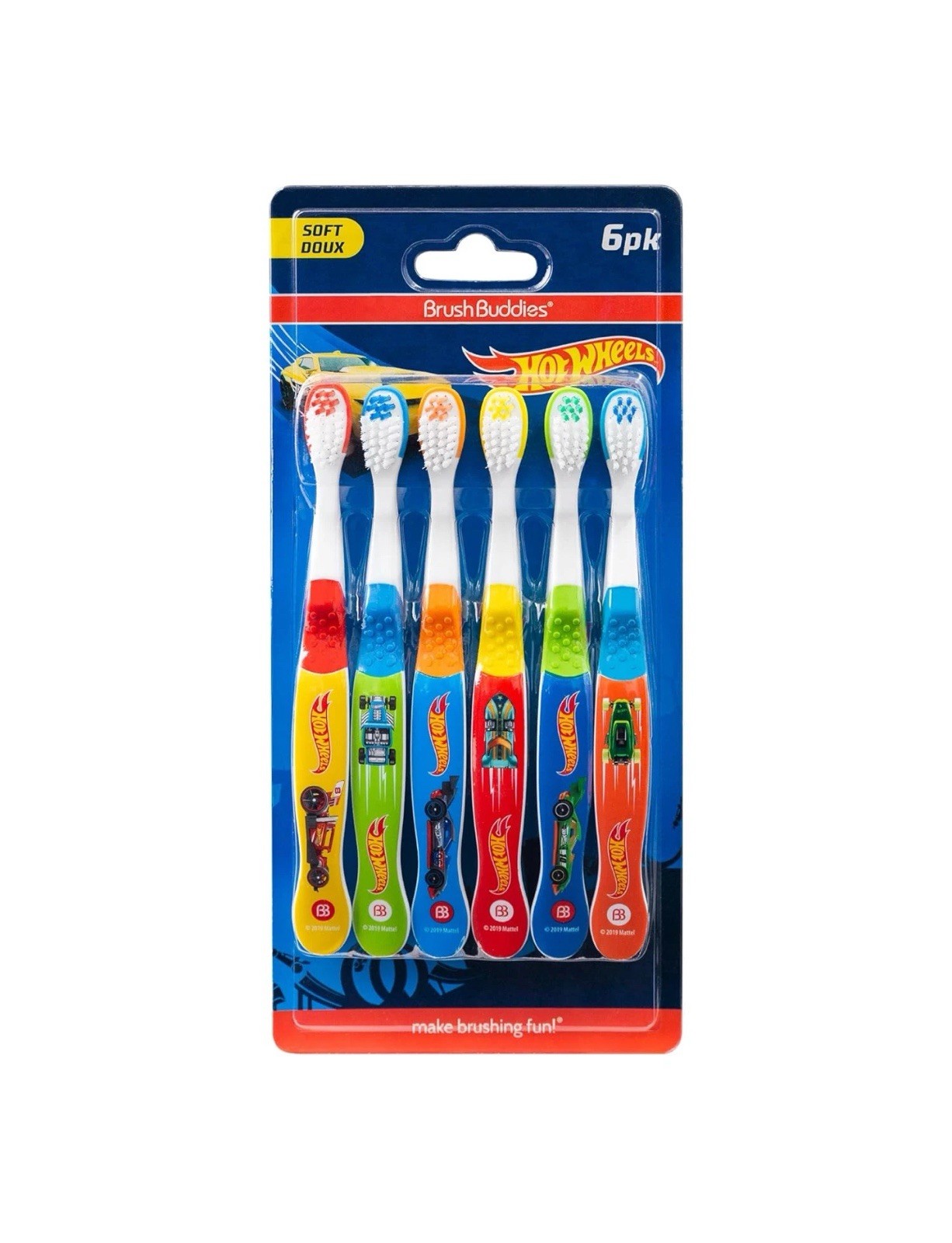 Brush Buddies Hot Wheels Toothbrush for Kids, 5 Count Lot (6 Pack Multicolor)