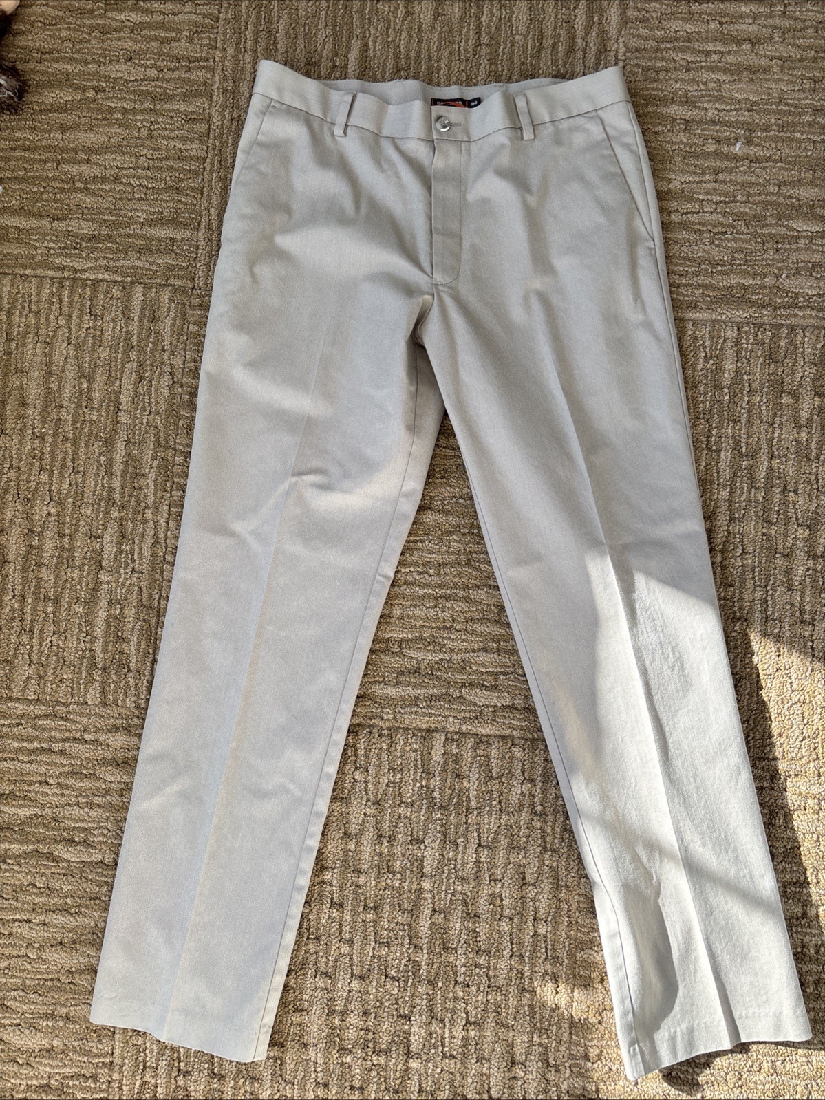 Men’s Docker Beige Pants Size 36x34 Herringbone Pattern.  Excellent Condition.