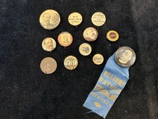 Lot Of Vintage Antique Politcal Campaign Pins And Ribbon