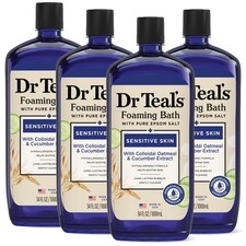 Dr Teal's Foaming Bath with Pure Epsom Salt, Sensitive Skin with Colloidal Oatme