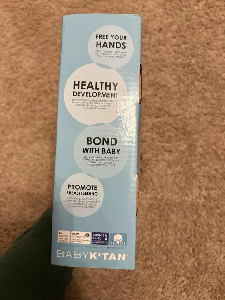 Baby Ktan 原装棉质裹身式婴儿背带懒人灰色 S 码 — 第 2/4 张图片