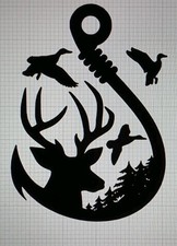 Hunting Deer Duck Fishing Hook Decal