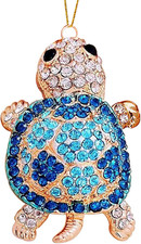Sea Turtle Ornament,Rhinestone Turtle Christmas Tree Ornaments,Beach Themed Chri