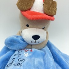 Okie Dokie Mommys All Star Blue Puppy Dog Security Blanket Lovey Rattle Plush