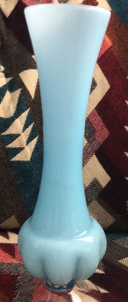 Fenton Blue Melon Vase for sale | eBay