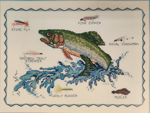 Something Special FLY FISHING 50567 Counted Cross Stitch Kit VTG 1990 Repackaged
