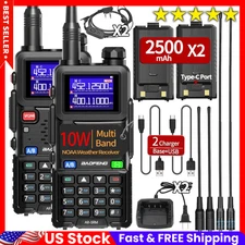 2Pack Ham Radio Long Range 10W Walkie Talkies USB-C Rechargeable 999CH NOAA Scan