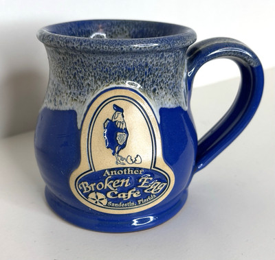 Deneen Pottery Another Broken Egg Cafe Coffee Mug Cup Miramar Beach FL Blue