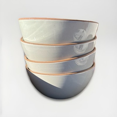 4 Mora Ceramics Hit Pause Grey Cereal Bowls