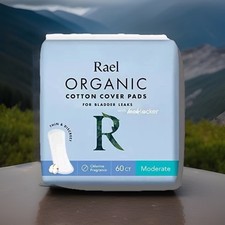 Rael Women Incontinence Pads Organic Cotton Cover Heavy Absorbency, 4 Layer Core