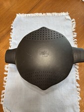 Pampered Chef Lg Micro Cooker Pasta Steamer 2 Quarts 8 Cups Lid Strainer Black