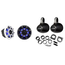 Kicker Premium Marine 6.5 51MSC65 With 12KMTES Black Enclosures UTV / Wake Bo...