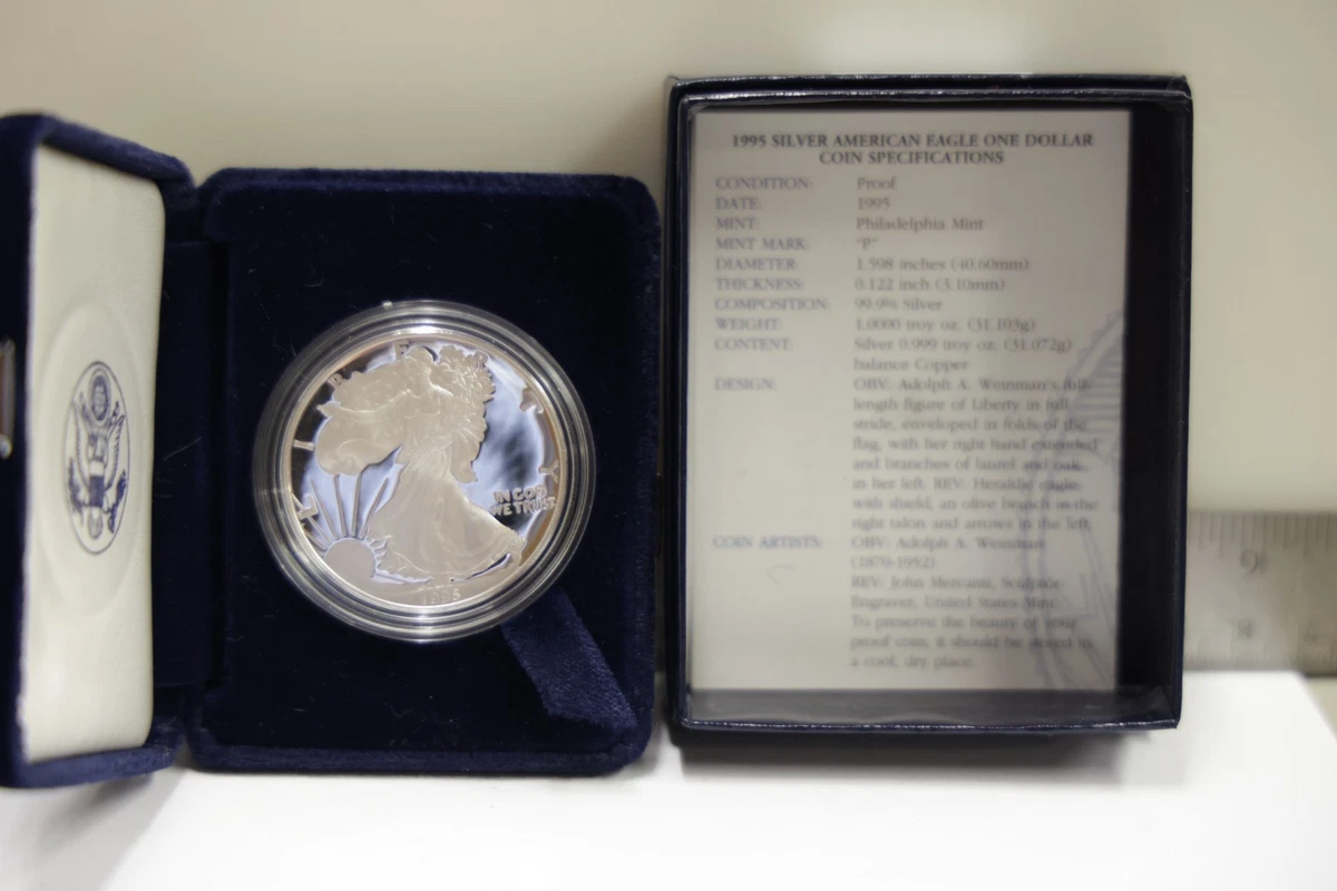 1995年 アメリカンイーグル シルバー American Eagle 1 oz Precious Metal Content per Unit 1995 Silver