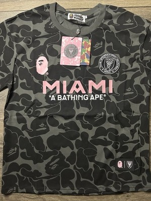 A Bathing Ape Inter Miami CF Jersey BAPE 93 Black Pink Gray Size M
