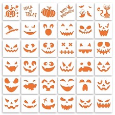 36 Pieces Halloween Drawing Stencils, 6 Inch Pumpkin Faces Stencil