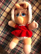 Miss Piggy Muppet Doll Baby Red Velour 10" Jim Henson