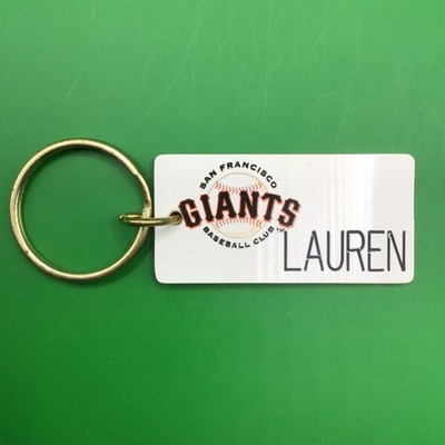 San Francisco Giants team logo engraved name keychain key ring LAUREN