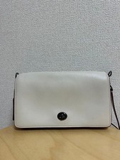 COACH Shoulder Bag Rare Color Leather with Pouch