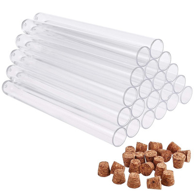 20 Stück Reagenzgläser Kunststoff Transparent Reagenzgläser Reagenzglas mit Kork