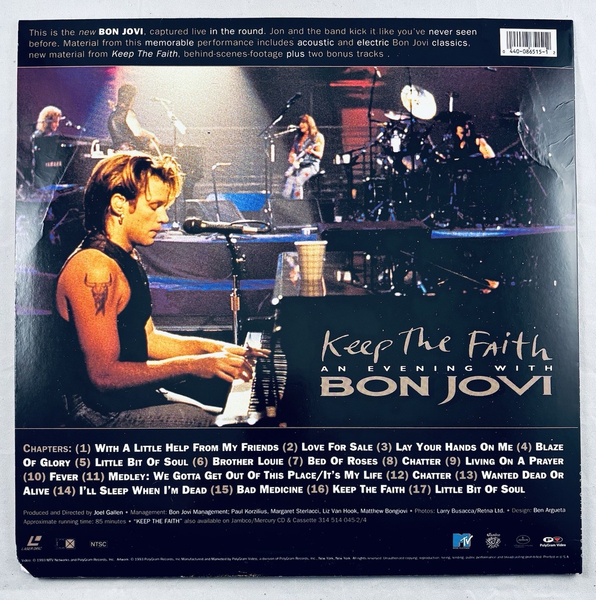BON JOVI KEEP THE FAITH AN EVENING WITH BON JOVI LASERDISC