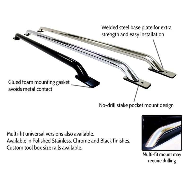 For Ford Ranger 2001-2011 Go Rhino Black Stake Pocket Bed Rails Foto 4 de 4