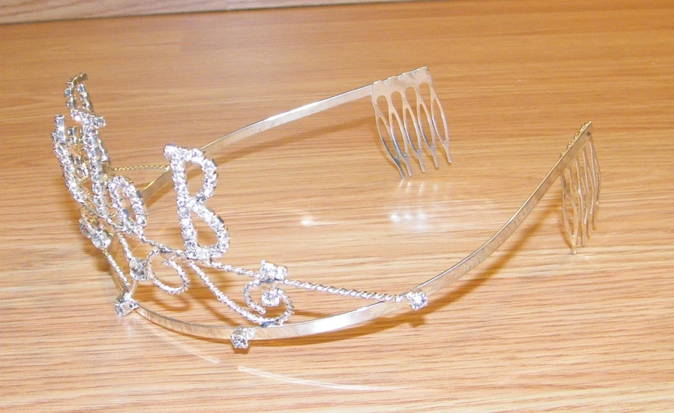 Boda Novia Ducha Novia Despedida de soltera Cristal "Novia a B" Tiara Corona! Foto 4 de 4