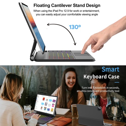 Magic Keyboard For iPad Pro 12.9 inch 3rd 4th 5th 6th Gen Multi-Touch Trackpad - Picture 5 of 18