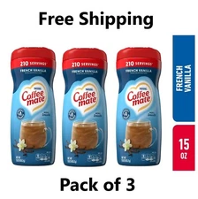Nestle Coffee Mate French Vanilla Powdered Coffee Creamer, 15 oz each Pack of 3