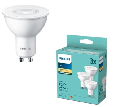 3ER SET PHILIPS GU10 LED STRAHLER 4.7W=50 WATT