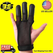 Glove Arrow Guard Archery 3 Fingers Tab Cow Leather for Compound Bow Shooting