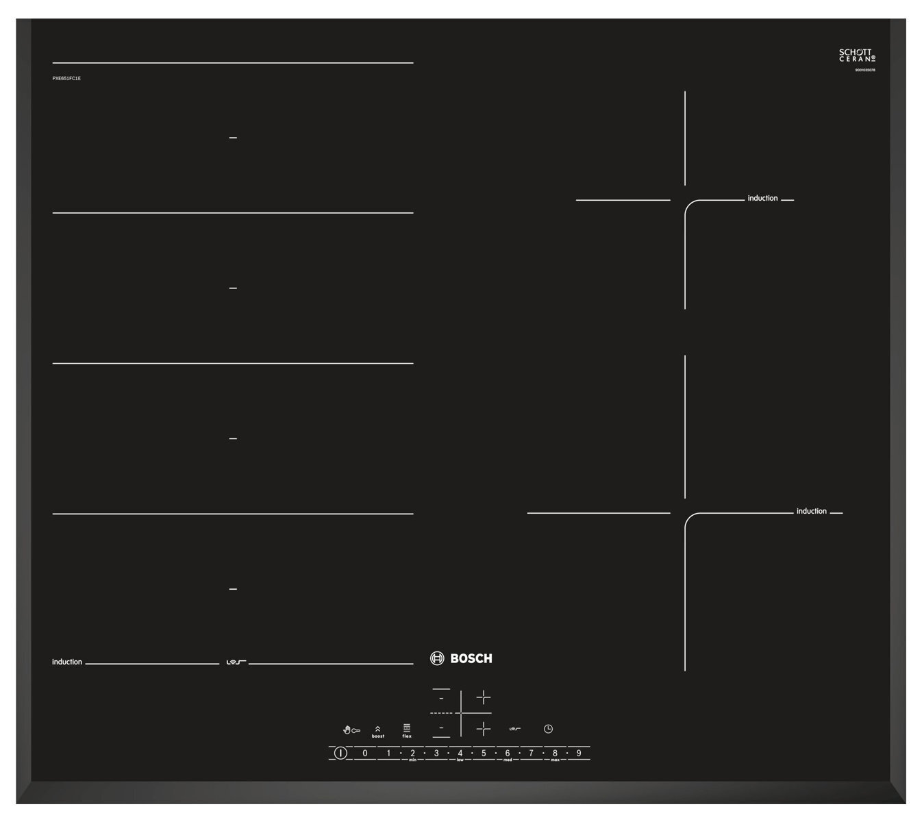 Bosch PXE651FC1E Black 60cm Induction Cooktop for sale online eBay