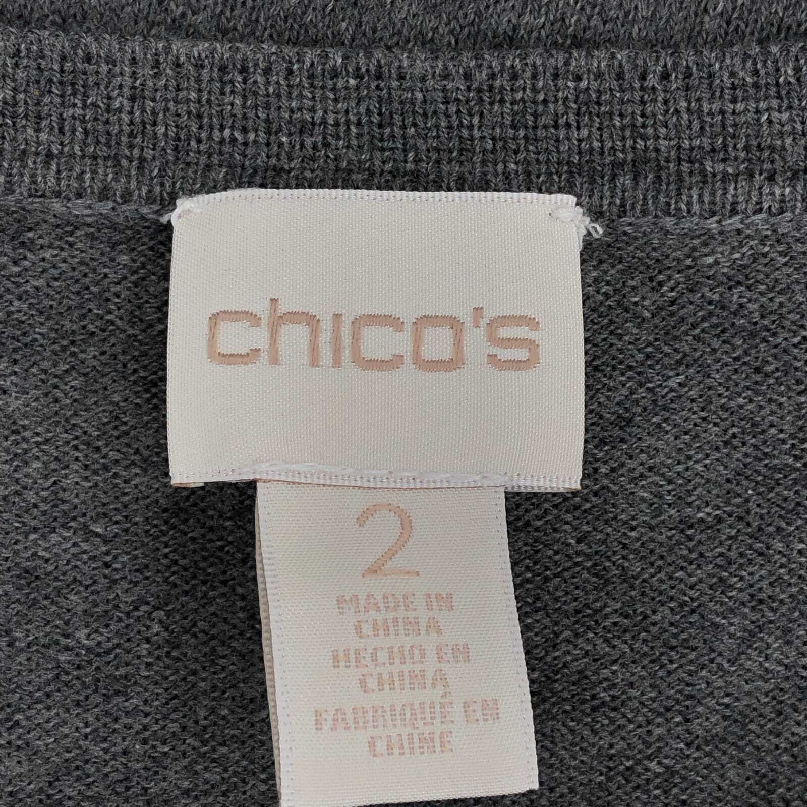 Chico's Gray Basic Round Neck Sweater | Classic C… - image 6