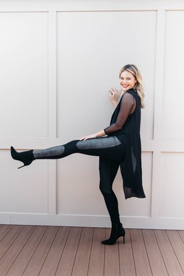 spanx faux leather panel leggings