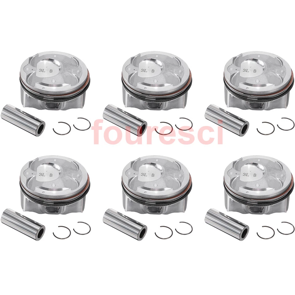 Paquete de 6 bielas + pistón con anillo para Hyundai Santa Fe XL Kia Cadenza 3,3 L Foto 3 de 4