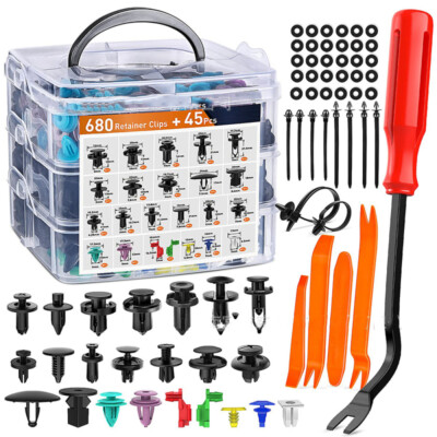 725Tlg Auto KFZ Spreiznieten Sortiment Autotür Innen Befestigung Clips Kit Set