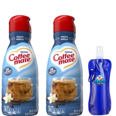 CoffeeMate French Vanilla Liquid Coffee Creamer 32 oz 2 packs w/ Bottle