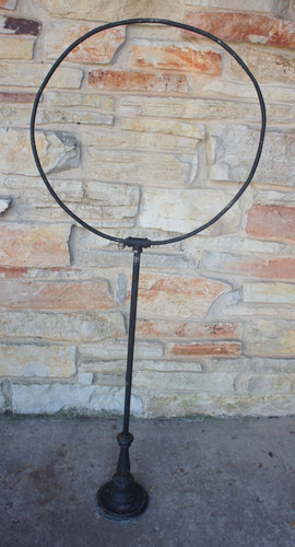 Antique Vintage Bird Cage Copper Base & Metal Round Hoop 57" tall restore