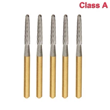 Dental Carbide Burs Round End Taper Golden Titanium Trimming&Finishing FG 7664