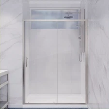 48 x 72"ANZZI Halberd SD-AZ052-01BN Frameless Sliding Shower Door Brushed