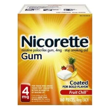 Nicorette Nicotine Gum 4mg Fruit Chill 160 Pcs Exp 7/26