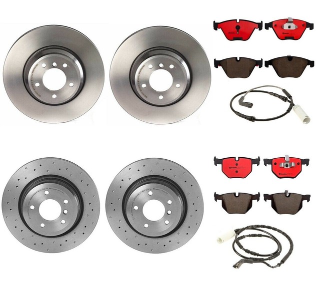 Brembo Front Rear Brake Kit Disc Rotors Ceramic Pads Sensors For BMW