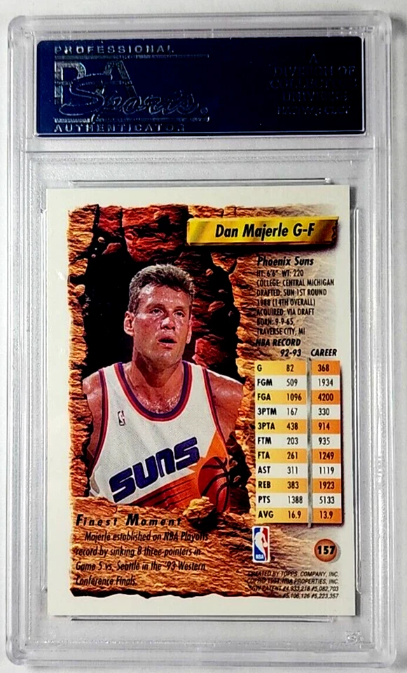 1993 1993-94 Topps Finest Refractor #157 Dan Majerle PSA 9 Apenas 6 Classificação Superior - Imagem 2 de 3