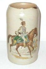 Alter Reservistenkrug Husaren Regiment ? Kosaken Reiter Bierkrug Pferd stein WK