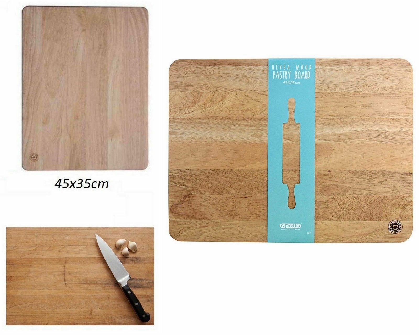 Wooden Cutting Board Meat Bread Pastry Hevea Wood Food Chopping Serving