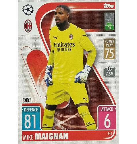 TOPPS MATCH ATTAX 2021-2022 CARD N. 344 MIKE MAIGNAN (MILAN) - Afbeelding 1 van 2